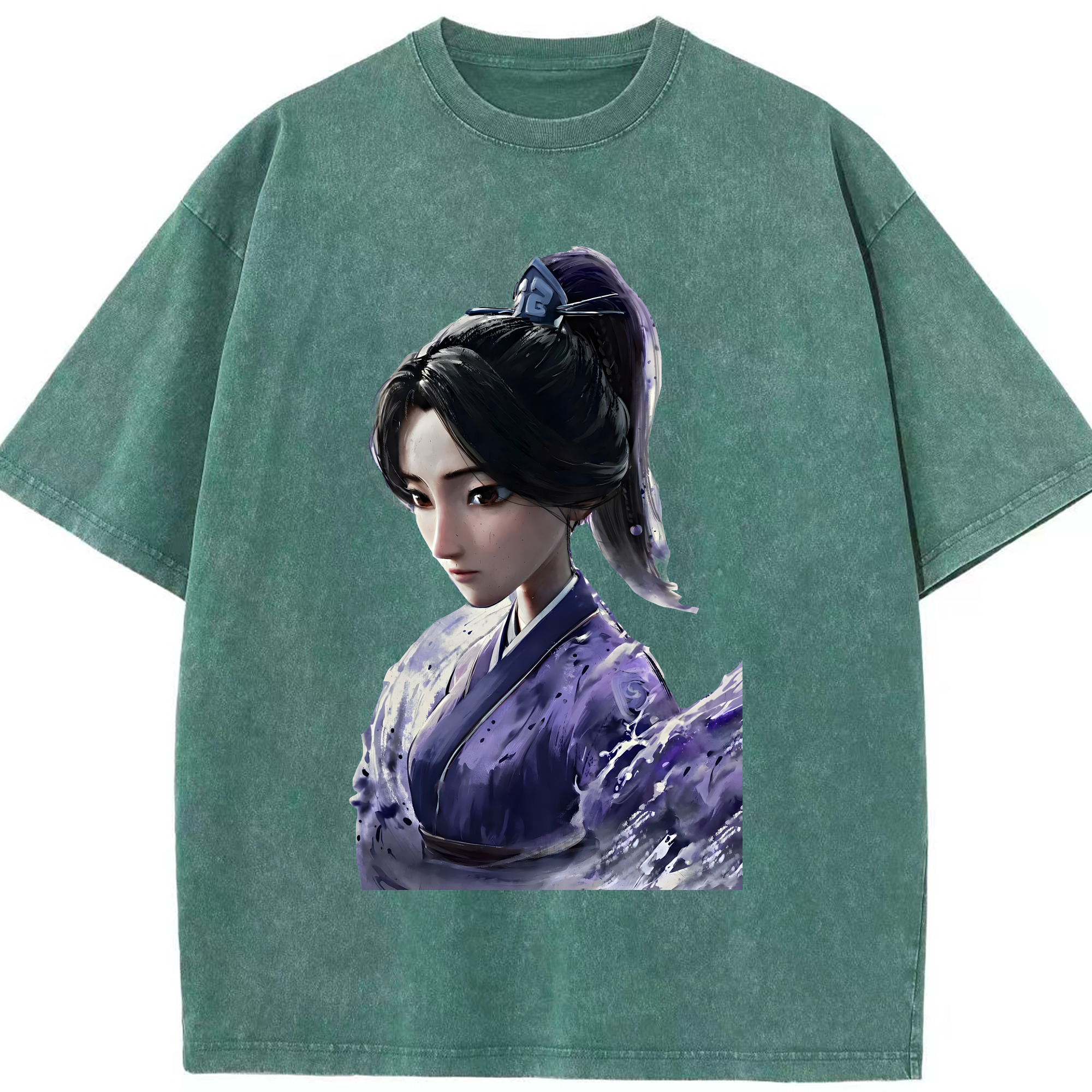 （画像用） Ne Zha 2 ナタ 魔童の大暴れ 綿100% ヴィンテージ風 半袖Tシャツ（フロントプリント）
